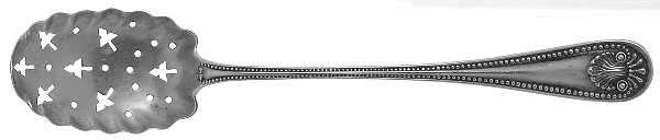 Bead (Sterling, 1880, No Monograms) Pierced Bowl Short Handle Olive Spoon by Whiting Manf Co