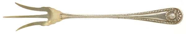 Bead (Sterling, 1880, No Monograms) Small Lettuce Serving Fork