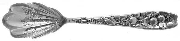 Berry (Sterling, 1880) Sugar Shell Spoon, Bright Cut