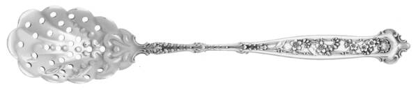 Dresden (Sterling, 1896) Pierced Bowl Short Handle Olive Spoon by Whiting Manf Co