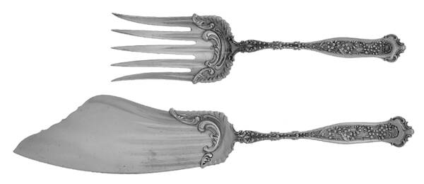 Dresden (Sterling, 1896) 2 Piece Large Solid Fish Serving Set