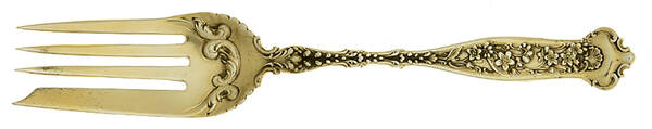 Dresden (Sterling, 1896) Large Individual Solid Fish/Salad Fork by Whiting Manf Co