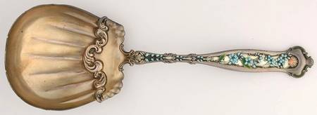 Dresden (Sterling, 1896) Large Solid Berry/Casserole Spoon (Enamel)