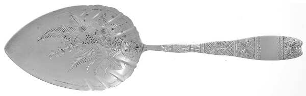 Gem Leaf (Sterling, 1880) Large Solid Bright Cut Pie Knife