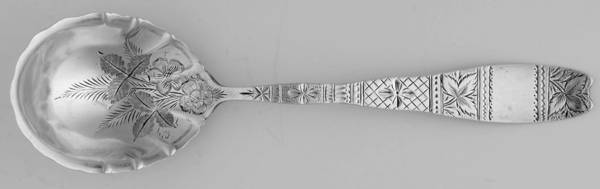 Gem Leaf (Sterling, 1880) Bright Cut Preserve Spoon