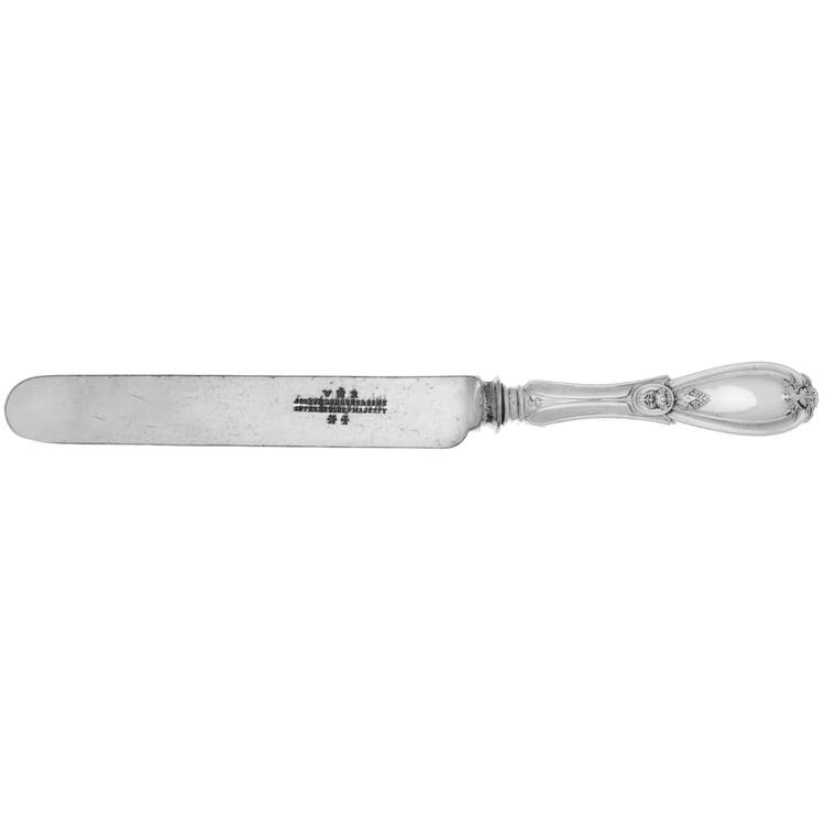 Grecian (Sterling, 1862, No Monograms) Blunt Hollow Knife with Bolster
