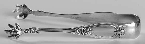 Grecian (Sterling, 1862, No Monograms) Large Sugar Tongs