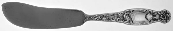 Heraldic (Sterling, 1880) Large Flat Handle Master Butter Knife