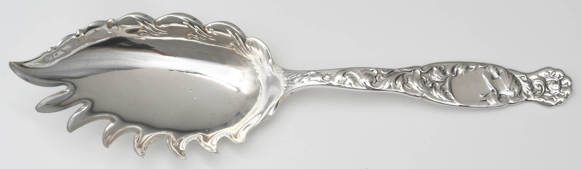 Heraldic (Sterling, 1880) Solid Macaroni Server by Whiting Manf Co