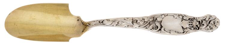 Heraldic (Sterling, 1880) Solid Cheese Scoop by Whiting Manf Co