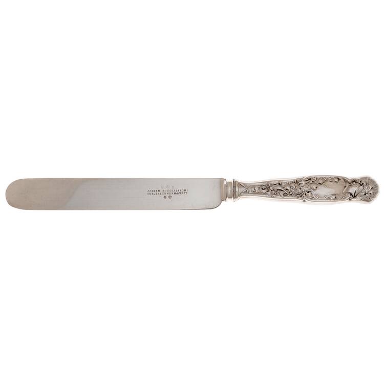 Heraldic (Sterling, 1880) Blunt Hollow Table Knife with Bolster by Whiting Manf Co