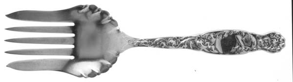 Heraldic (Sterling, 1880) Vegetable Serving Fork (Solid)
