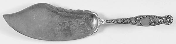 Heraldic (Sterling, 1880) Large Solid Bright Cut Fish Serving Knife