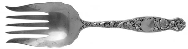 Heraldic (Sterling, 1880) Large Solid Fish Serving Fork