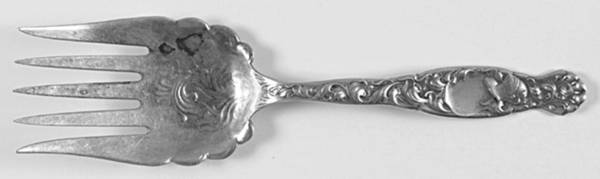 Heraldic (Sterling, 1880) Large Solid Bright Fish Serving Fork
