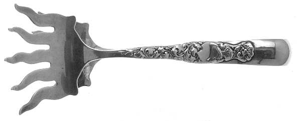 Heraldic (Sterling, 1880) Large Solid Sandwich Tongs by Whiting Manf Co