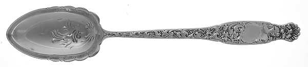 Heraldic (Sterling, 1880) Solid Gravy Serving Spoon