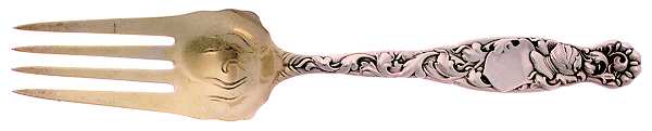 Heraldic (Sterling, 1880) Solid Salad Serving Fork