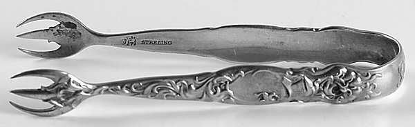 Heraldic (Sterling, 1880) Bon Bon Tongs
