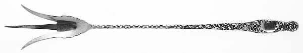 Heraldic (Sterling, 1880) Large Lettuce Serving Fork by Whiting Manf Co