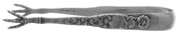 Heraldic (Sterling, 1880) Small Sugar Tongs by Whiting Manf Co