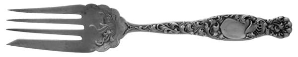 Heraldic (Sterling, 1880) Small Solid Cold Meat Serving Fork