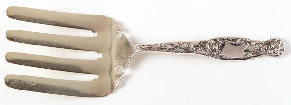 Heraldic (Sterling, 1880) Large Solid Asparagus Serving Fork