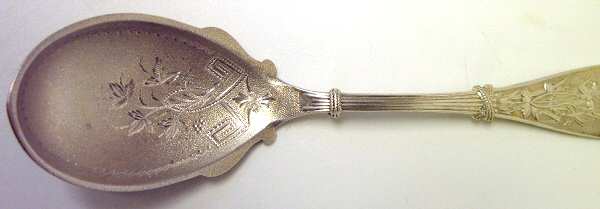 Honeysuckle (Sterling, 1870) Large Bright Cut Jelly Spoon