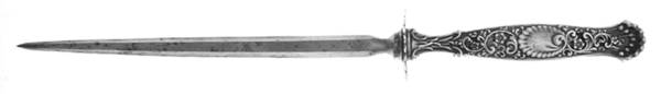 Hyperion (Sterling, 1888) Large Knife Sharpener-Steel Rod w/Sterling Guard