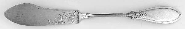 Italian (Sterling, 1880) Bright Cut Individual Solid Fish Knife
