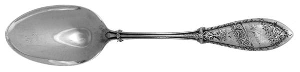 Italian-J (Sterling, 1880) Monogrammed Oval Dessert/Soup Spoon