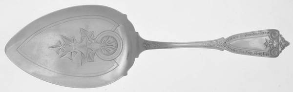 Ivy (Sterling, 1865) Large Solid Bright Cut Pie Knife
