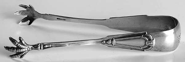 Keystone (Sterling, 1888) Large Sugar Tongs