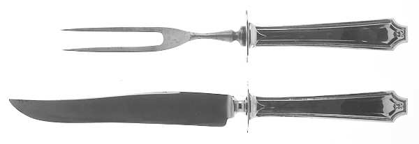 King Albert (Sterling, 1919) Large 2-Piece Roast Carving Set w/Stainless Blade