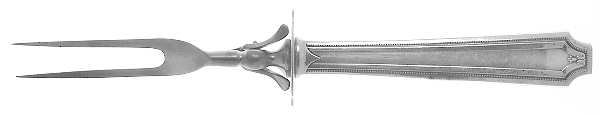 King Albert (Sterling, 1919) Lg Carving/Roast Fork-Stn Prong w/Sterling Guard