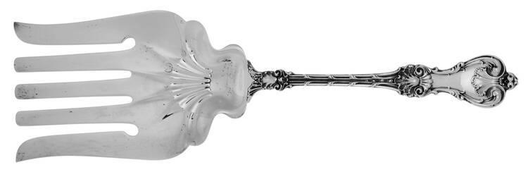 King Edward (Sterling, 1901) Large Solid Asparagus Serving Fork