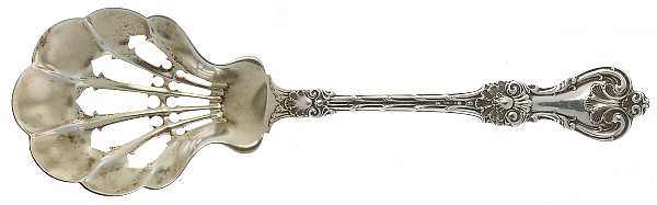 King Edward (Sterling, 1901) Pierced Nut Serving Spoon