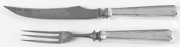 Lady Baltimore (Sterling, 1910, No Monograms) 2-Pc Individual Bird Carving Set w/Silverplate Bld