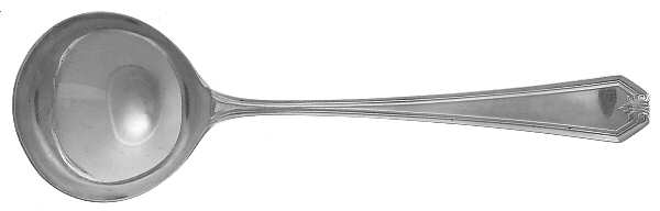Lady Baltimore (Sterling, 1910, No Monograms) Round Bowl Soup Spoon (Bouillon)