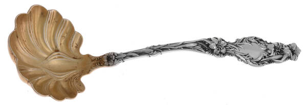 Lily (Sterling, 1902, Lion-Pat.1902) Solid Piece Cream Ladle