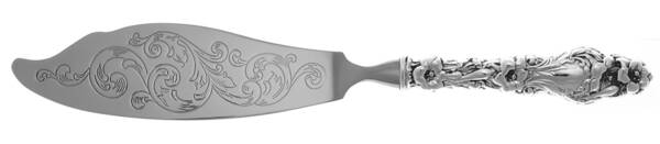Lily (Sterling, 1902, Lion-Pat.1902) Fish Serving Knife with Stainless Blade HC