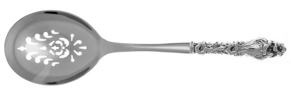 Lily (Sterling, 1902, Lion-Pat.1902) Casserole Spoon with Pierced Stainless Bowl HC