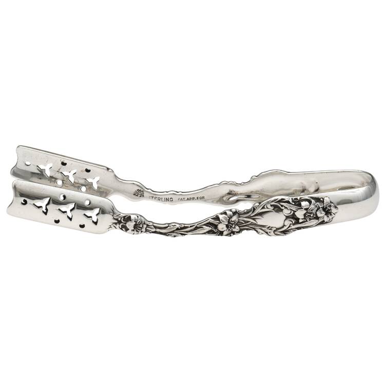 Lily (Sterling, 1902, Lion-Pat.1902) Solid Individual Asparagus Tongs