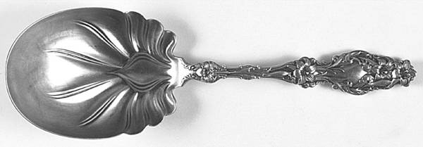 Lily (Sterling, 1902, Lion-Pat.1902) Vegetable Serving Spoon (Solid)