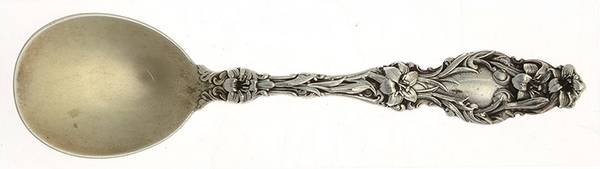 Lily (Sterling, 1902, Lion-Pat.1902) Small Short Handle Chocolate Spoon