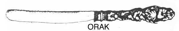 Lily (Sterling, 1902, Lion-Pat.1902) Orange Knife with Stainless Blade