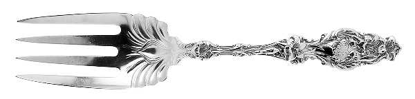 Lily (Sterling, 1902, Lion-Pat.1902) Solid Salad Serving Fork