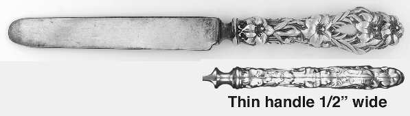 Lily (Sterling, 1902, Lion-Pat.1902) Old French Thin Hollow Knife with Bolster