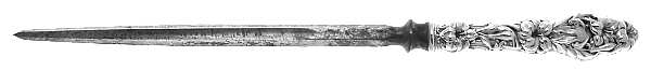 Lily (Sterling, 1902, Lion-Pat.1902) Large Thick Handle Steel Rod Knife Sharpener