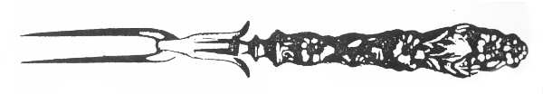 Lily (Sterling, 1902, Lion-Pat.1902) Thick Handle Game Carving Fork,Stnl Prongs